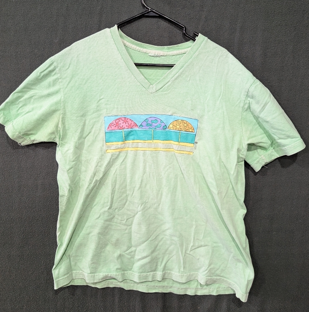 Vintage Fresh Produce V-neck T-shirt Anna Maria Island Florida - Mens Size L